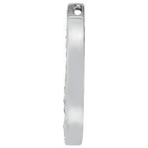 14K White Gold Round Diamond Circle Pendant