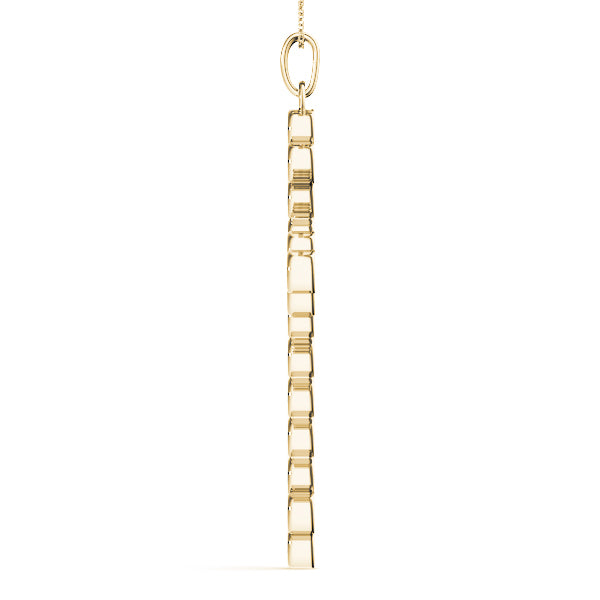 18K Yellow Gold Diamond Cross Pendant