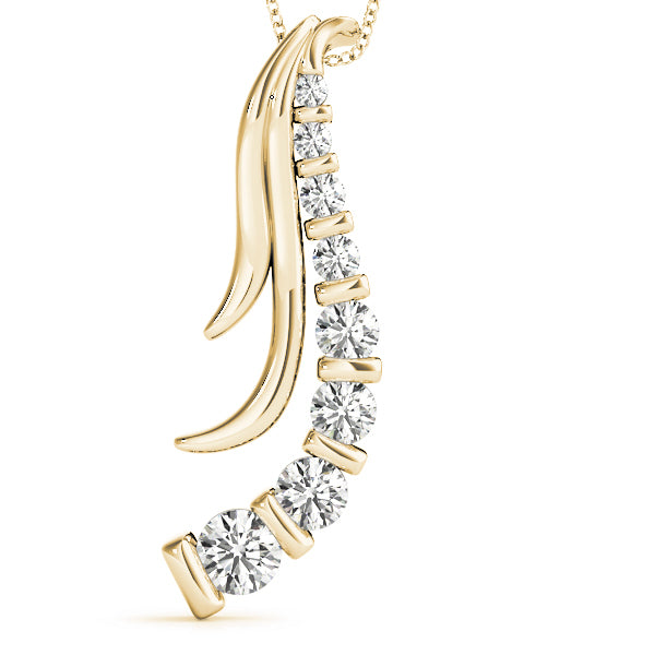 14K Yellow Gold 1 CT Diamond Journey Pendant