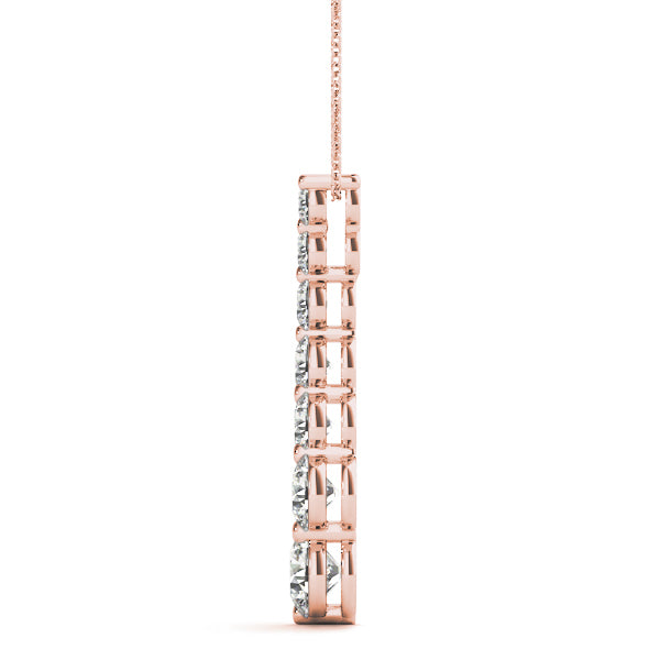 18K Rose Gold 1 ct Diamond Journey Pendant