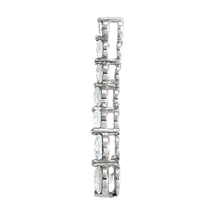 14K White Gold Round Diamond Journey Pendant
