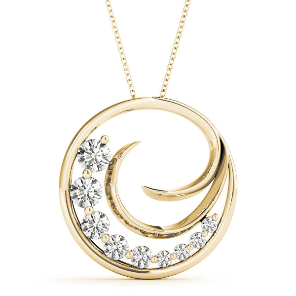 18K Yellow Gold 1 CT Diamond Journey Pendant