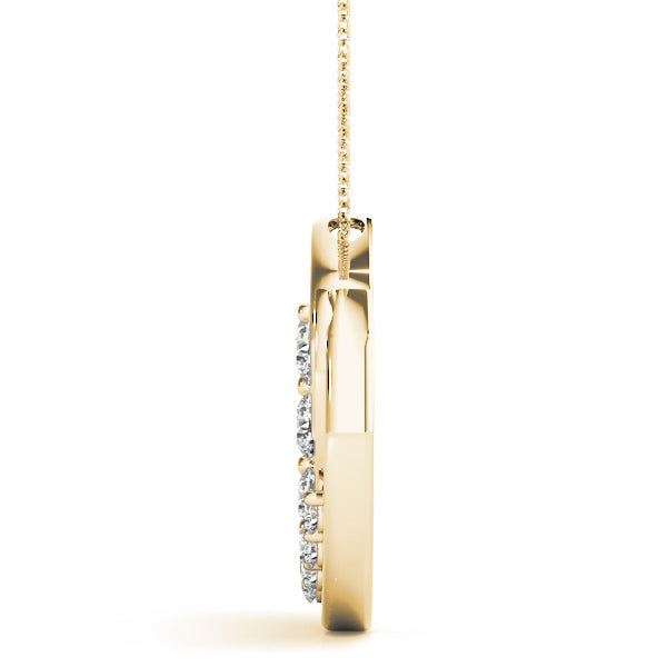 14K Yellow Gold Diamond Journey Pendant Necklace