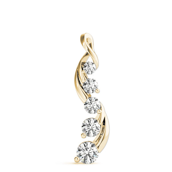 18K Yellow Gold 1 CT Diamond Journey Pendant