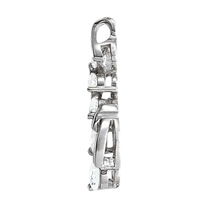 18K White Gold Round Diamond Journey Pendant