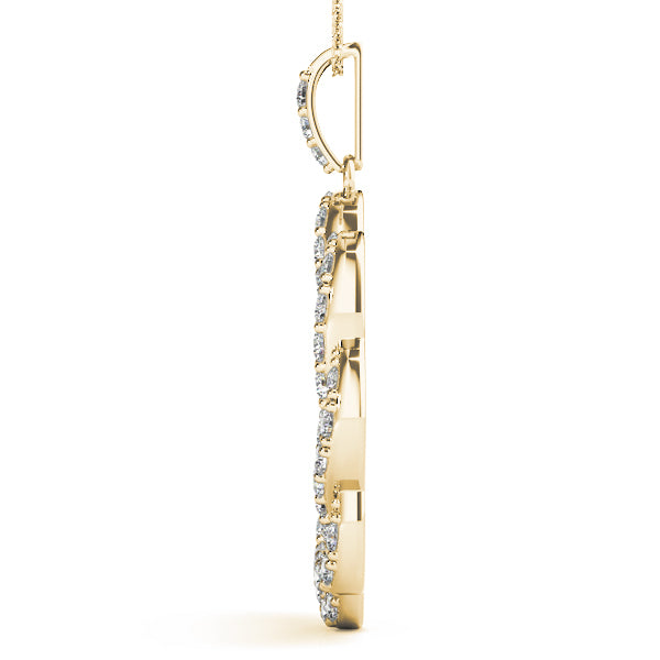 18K Yellow Gold Round Diamond Circle Pendant