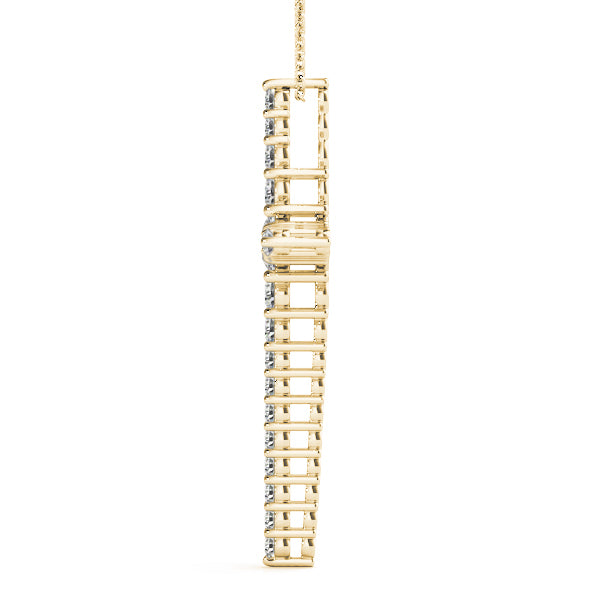 18K Yellow Gold Diamond Cross Pendant