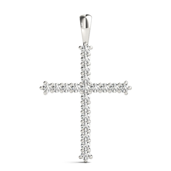 Platinum White Diamond Fashion Cross Pendant