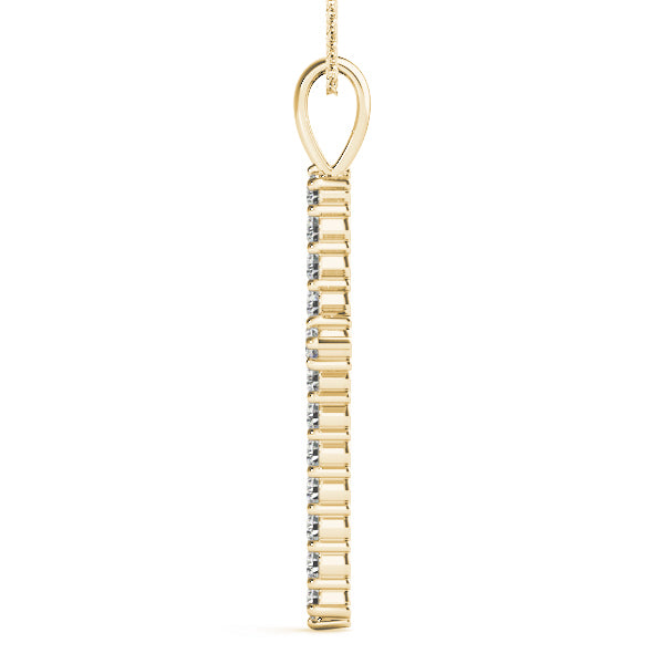 18K Yellow Gold 1ct Diamond Cross Pendant