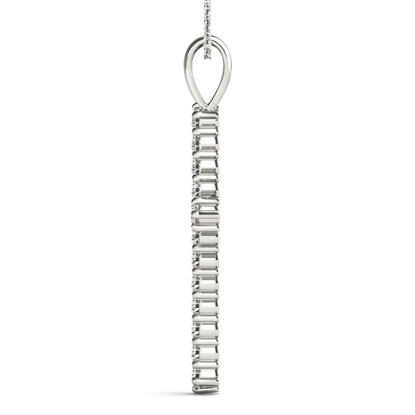 Platinum White Diamond Fashion Cross Pendant