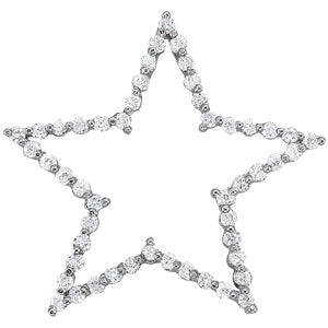 14K White Gold Round Diamond Fashion Pendant