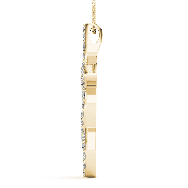 18K Yellow Gold Diamond Cross Pendant