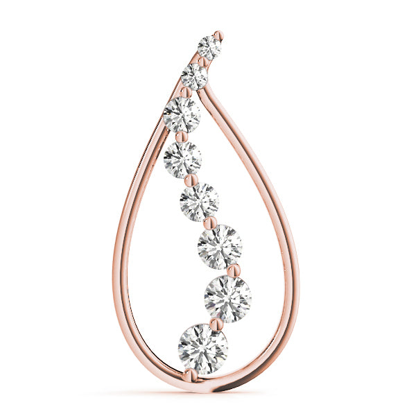 Rose Gold 1 CT Diamond Journey Pendant Necklace