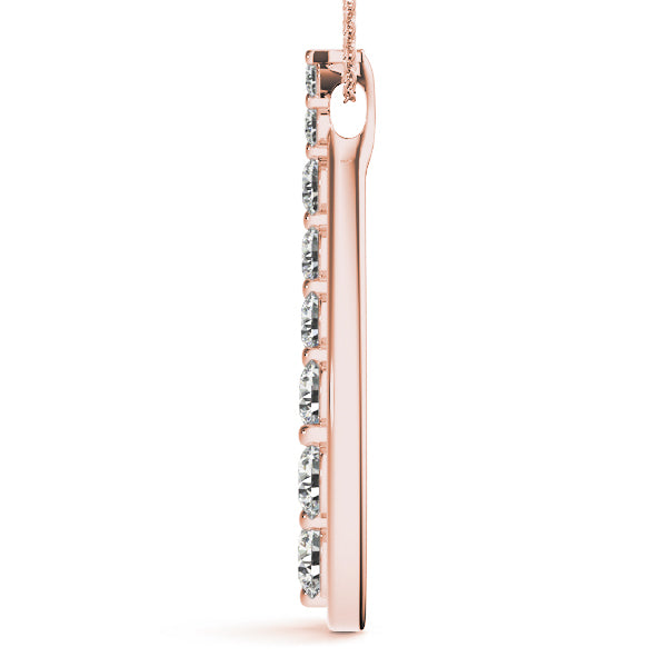 Rose Gold 1 CT Diamond Journey Pendant Necklace
