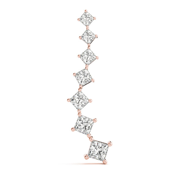 18K Rose Gold Square Diamond Journey Pendant