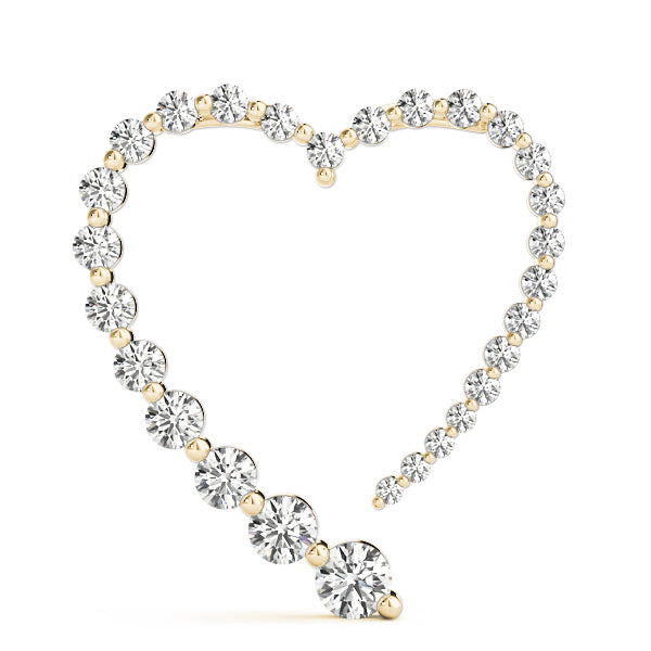 18K Yellow Gold Round Diamond Journey Pendant