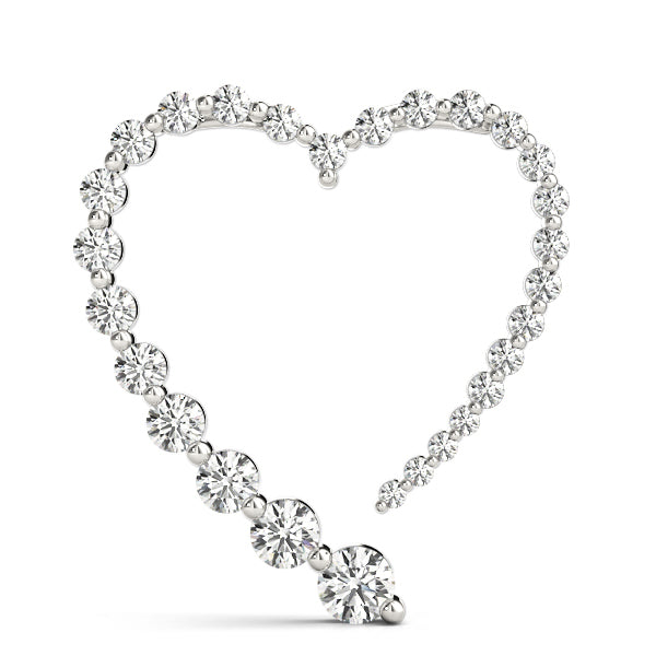 Platinum 1 CT Diamond Journey Pendant Necklace