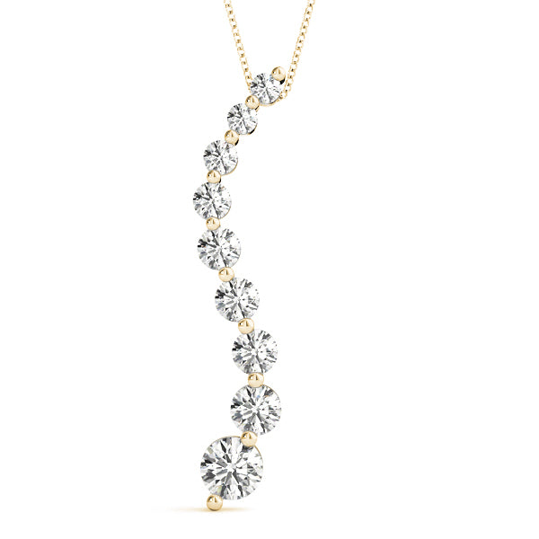 18K Yellow Gold Round Diamond Fashion Pendant