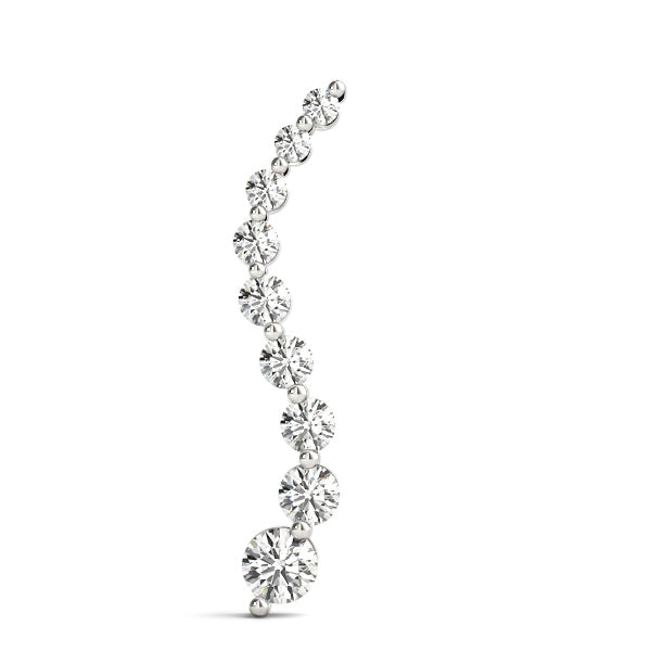 18K White Gold Round Diamond Pendant