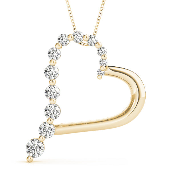 14K Yellow Gold Diamond Cluster Pendant Necklace