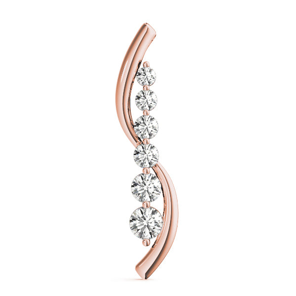 18K Rose Gold Round Diamond Fashion Pendant