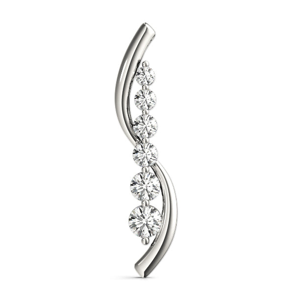 18K White Gold Round Diamond Fashion Pendant