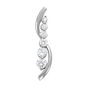14K White Gold Round Diamond Fashion Pendant