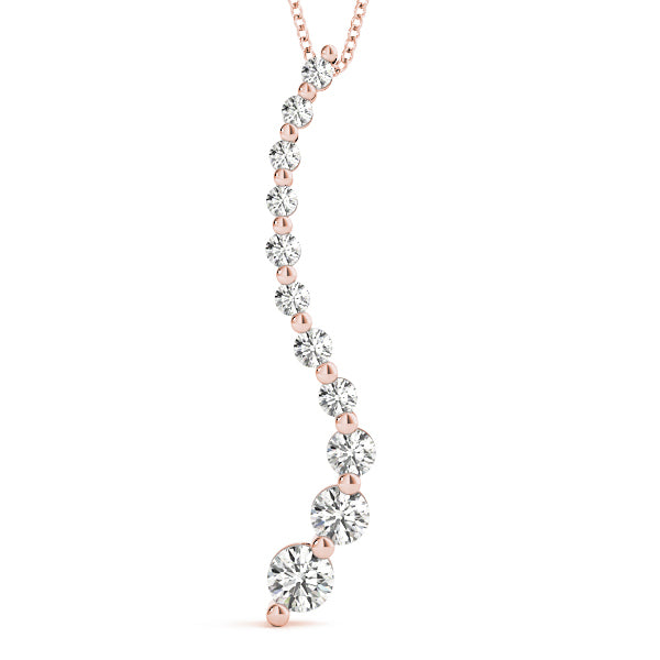 18K Rose Gold 1 CT Diamond Journey Pendant