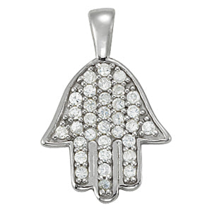 14K White Gold Diamond Cluster Pendant