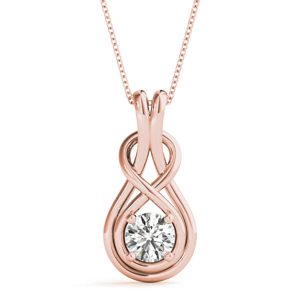 Rose Gold 1/10 ct Diamond Love Knot Pendant
