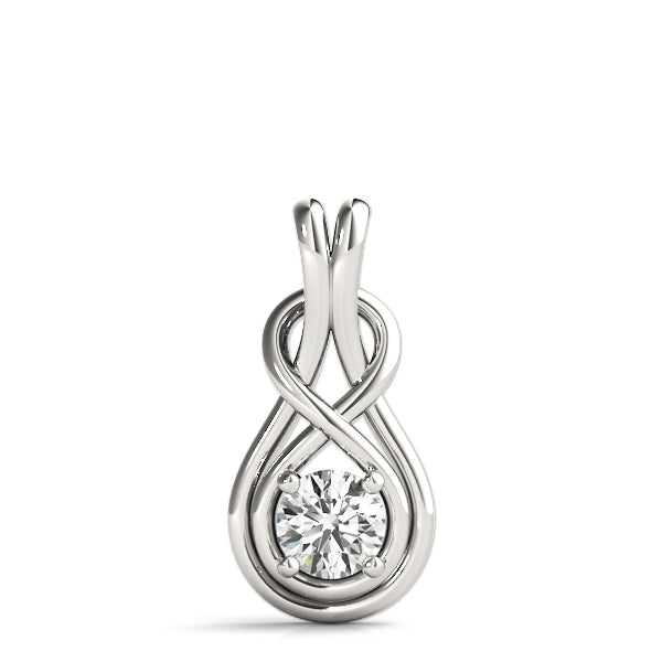 18K White Gold Diamond Love Knot Pendant