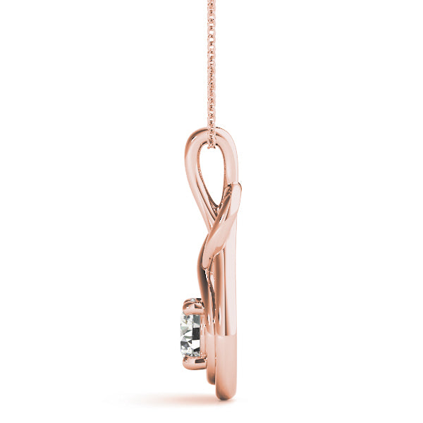 18K Rose Gold Diamond Love Knot Pendant