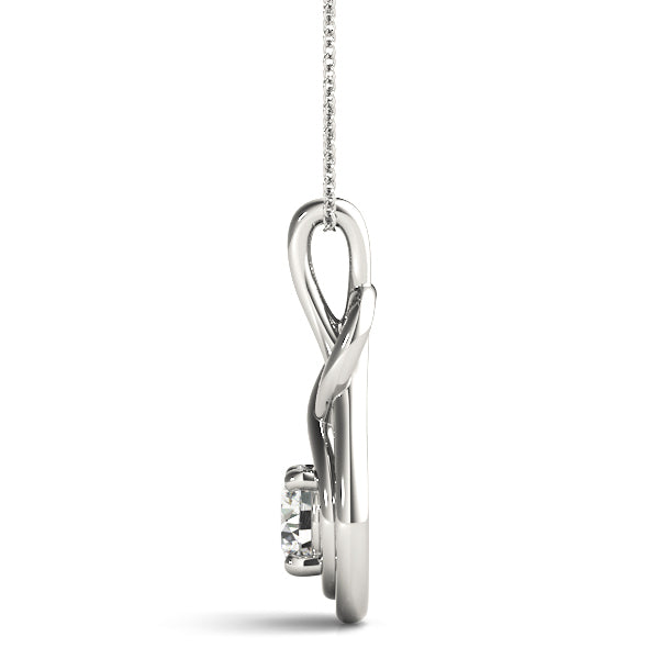 Platinum 1/10 ct Diamond Love Knot Pendant