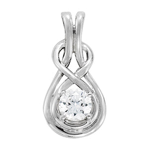 White Gold 1/10 ct Diamond Love Knot Pendant