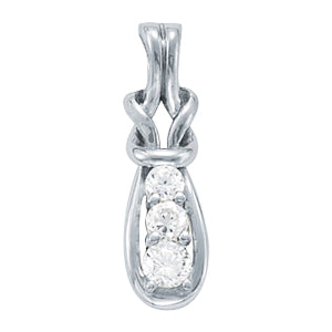 14K White Gold Round Diamond Fashion Pendant