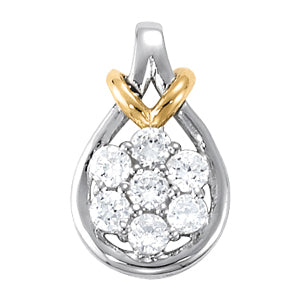 White Gold 1/2 CT Diamond Love Knot Pendant