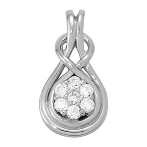 White Gold 1/2 CT Diamond Love Knot Pendant