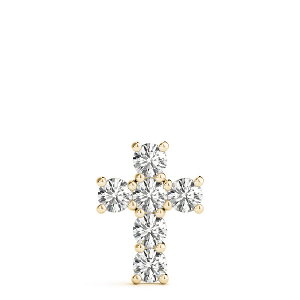 18K Yellow Gold Round Diamond Fashion Pendant