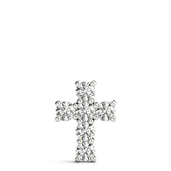 14K White Gold 1 CT Diamond Cross Pendant