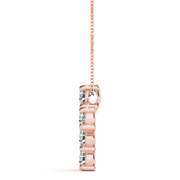 Rose Gold 1 CT Diamond Cross Pendant Jewelry