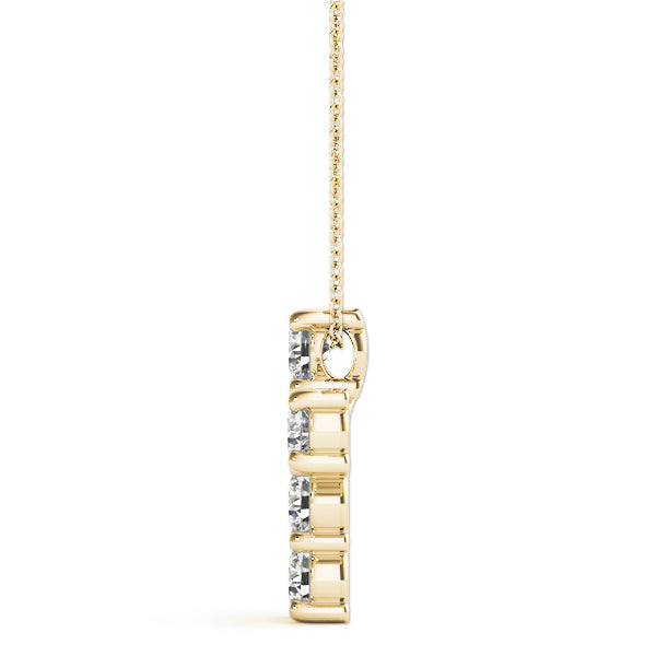 18K Yellow Gold Round Diamond Fashion Pendant