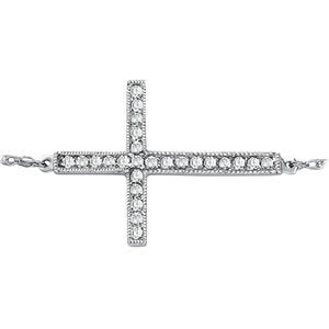 Platinum White Diamond Fashion Cross Pendant