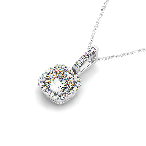 Multi-Diamond Round Halo Pendant