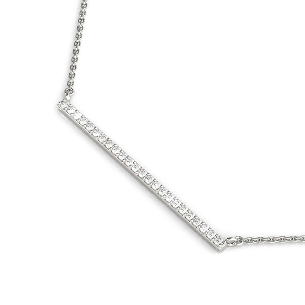 Platinum Diamond Bar Pendant - 5/8 ct tw