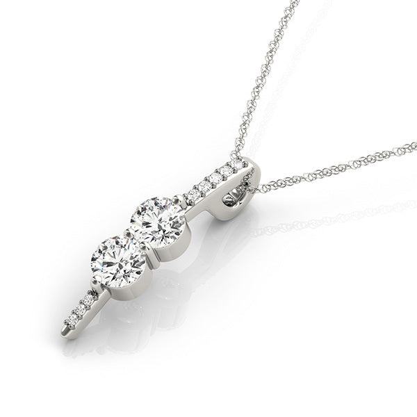 14K White Gold Multi-Diamond Fashion Pendant