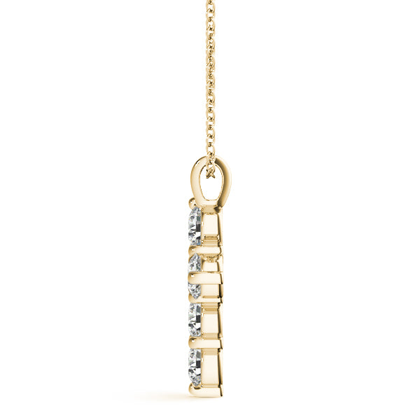 18K Yellow Gold Diamond Cross Pendant