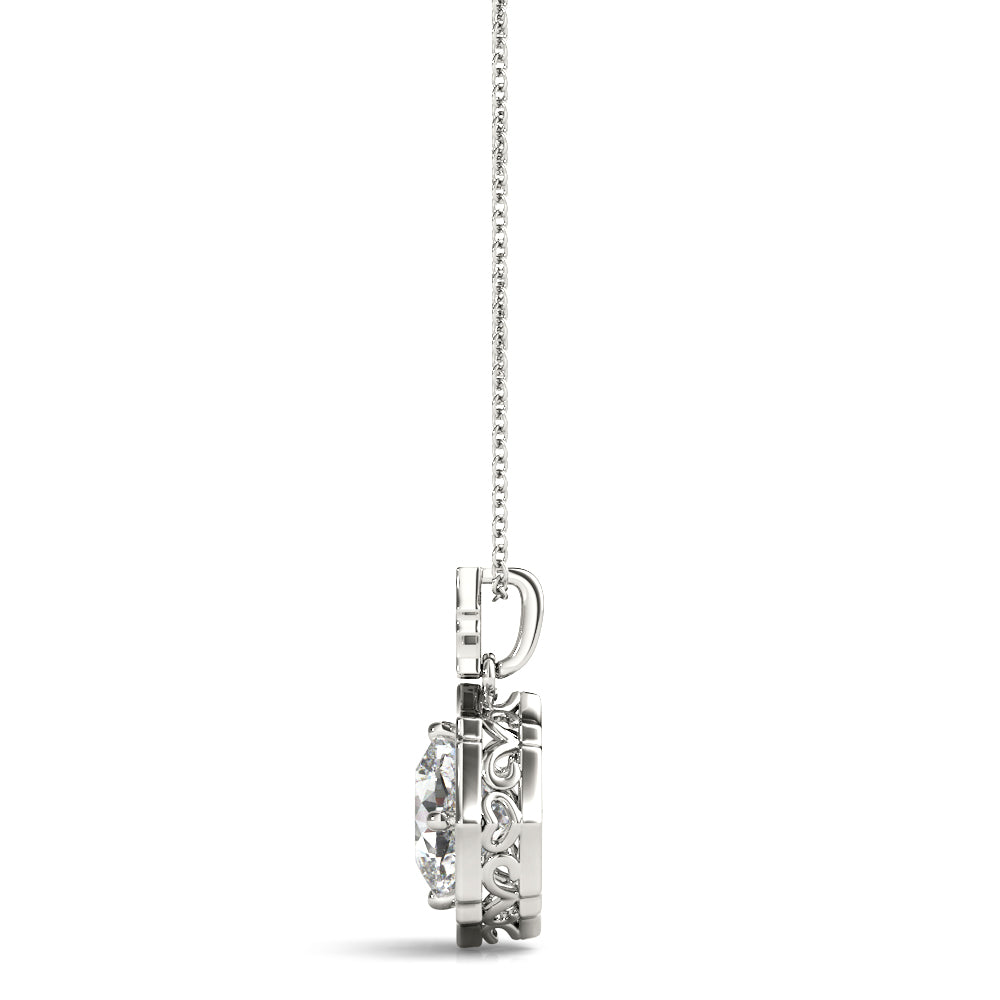 Diamond Round Halo Pendant