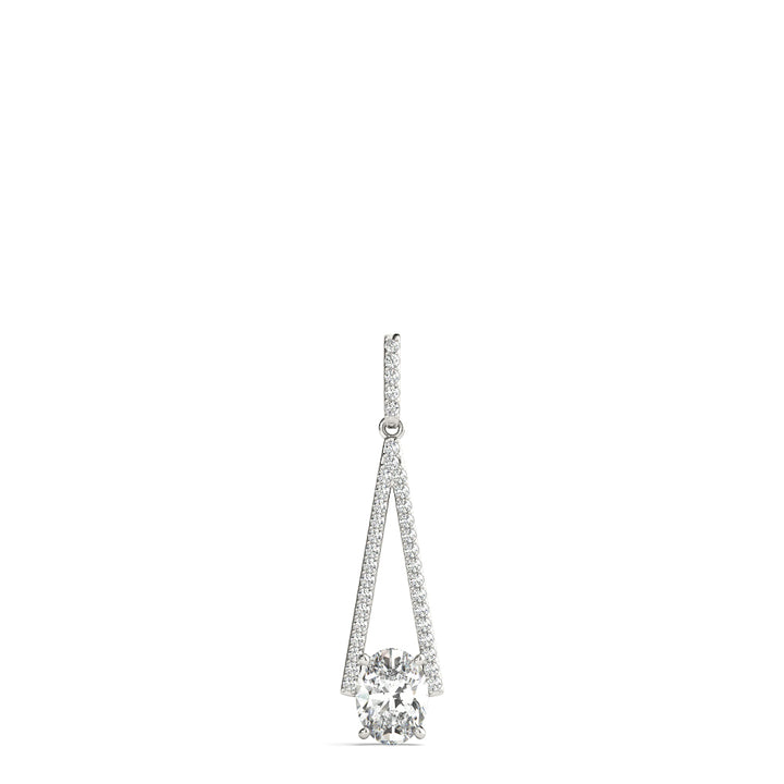 Platinum Oval Diamond Halo Pendant