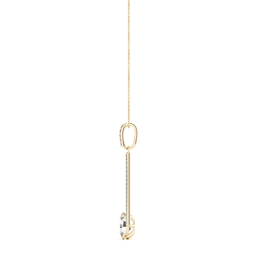 14K Yellow Gold 1/5 ct tw Halo Diamond Pendant