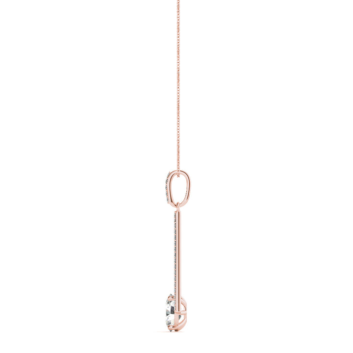 Rose Gold 1/5 CT Diamond Oval Halo Pendant